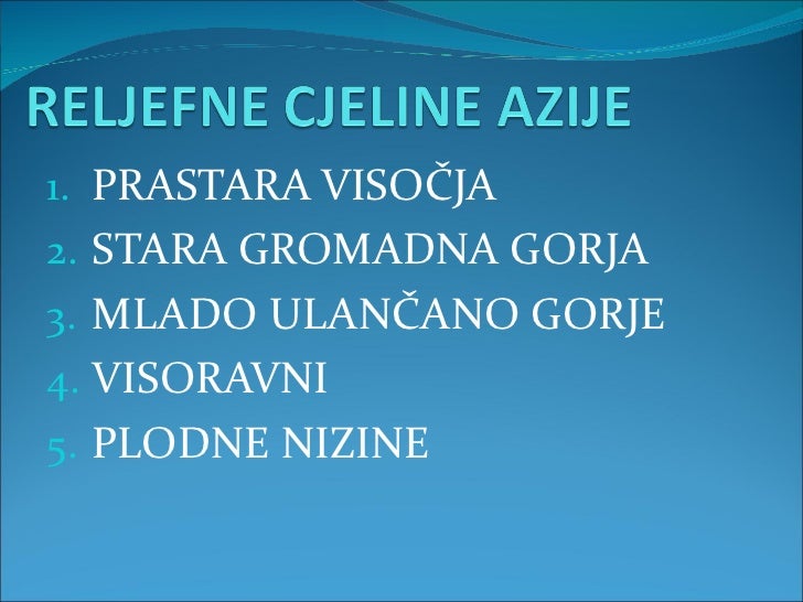 Reljef Azije