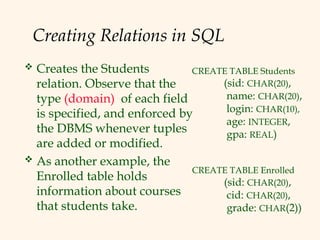 relational model design to view all level | PPT