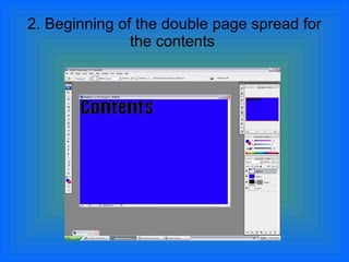 2. Beginning of the double page spread for the contents  