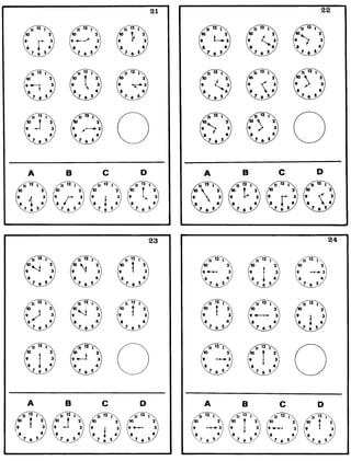 teste psicotécnico Relogios