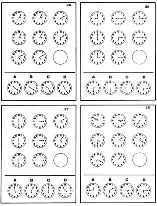 teste psicotécnico Relogios