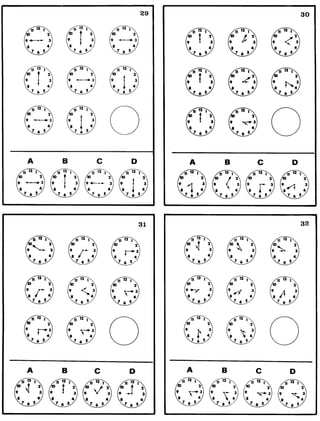 teste psicotécnico Relogios