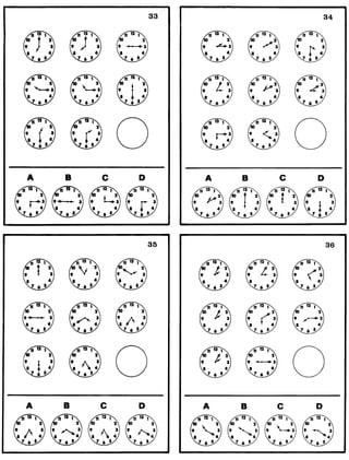 teste psicotécnico Relogios