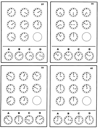 teste psicotécnico Relogios