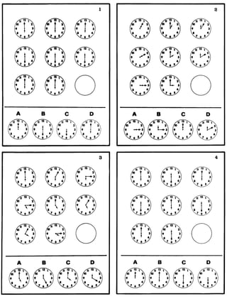 teste psicotécnico Relogios