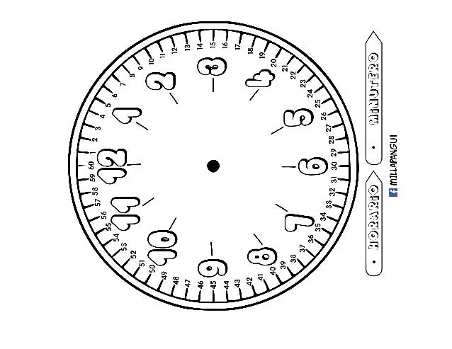 Reloj Para Imprimir Y Armar Reloj Para Aprender La Hora Para