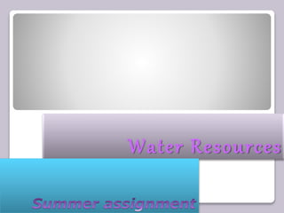 Water Resources
 