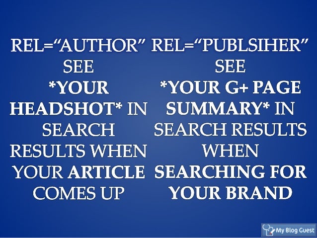 Rel=Publisher versus Rel=author Slide 11