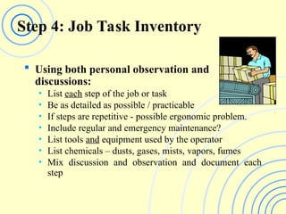 Job Task Observation JOB SAFETY ANALYSIS MODULE-SECTION 2.ppt