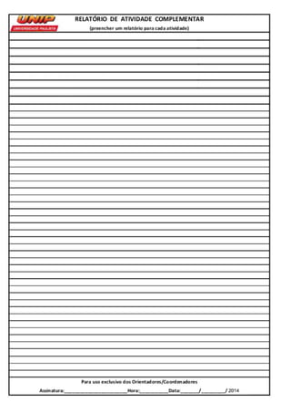 Relátorio atividade complementar unip