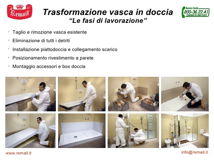 Trasformazione vasca in doccia - Remail Srl