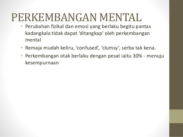 Perubahan Remaja Dari Segi Mental Pigura