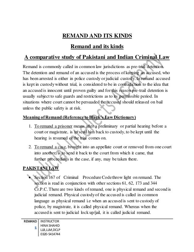 photo Remanding Meaning remand and its kinds