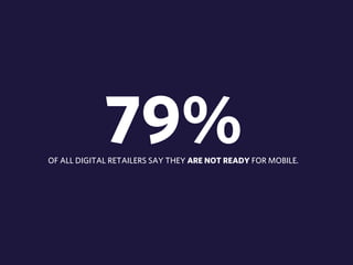 79% 
OF ALL DIGITAL RETAILERS SAY THEY ARE NOT READY FOR MOBILE. 
 