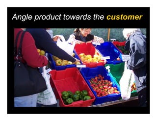 Angle product towards the customer
 