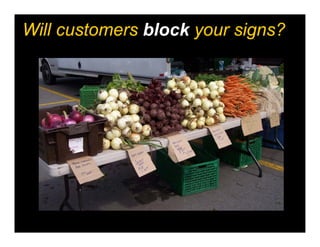 Will customers block your signs?
 