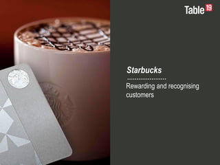 Starbucks
Rewarding and recognising
customers
 