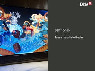 Selfridges
Turning retail into theatre
 