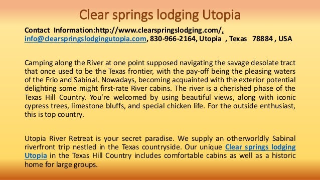 Remarkable Website Will Help You To Visit Clear Springs Lodging Uto