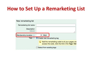 How to Set Up a Remarketing List
 