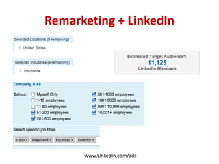 Remarketing + LinkedIn




      www.LinkedIn.com/ads
 