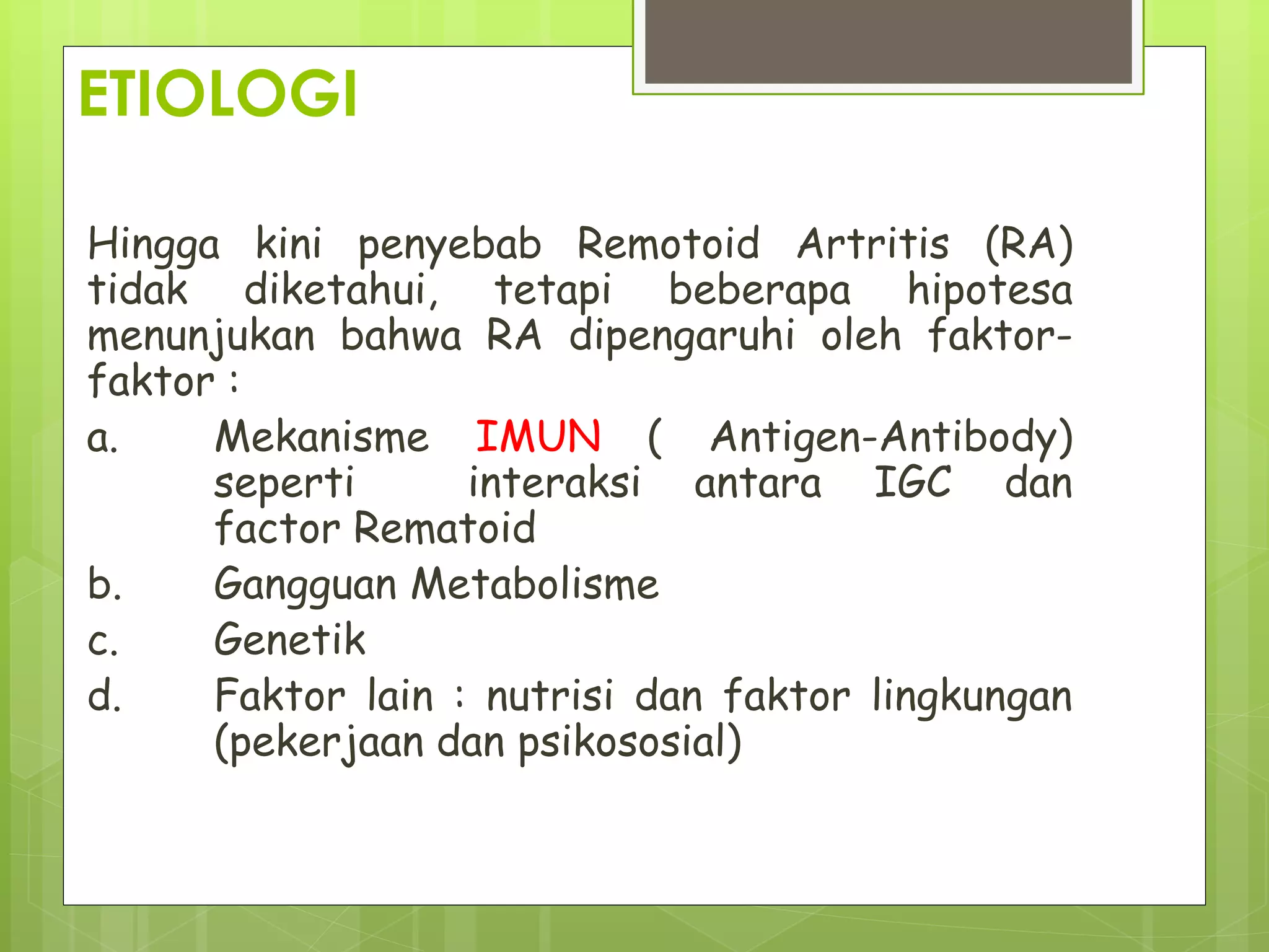 Rematoid arthritis shb | PPTX