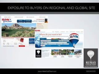 EXPOSURE TO BUYERS ON REGIONAL AND GLOBAL SITE




               www.ValleeGoldTeam.com    520.544.5555
 