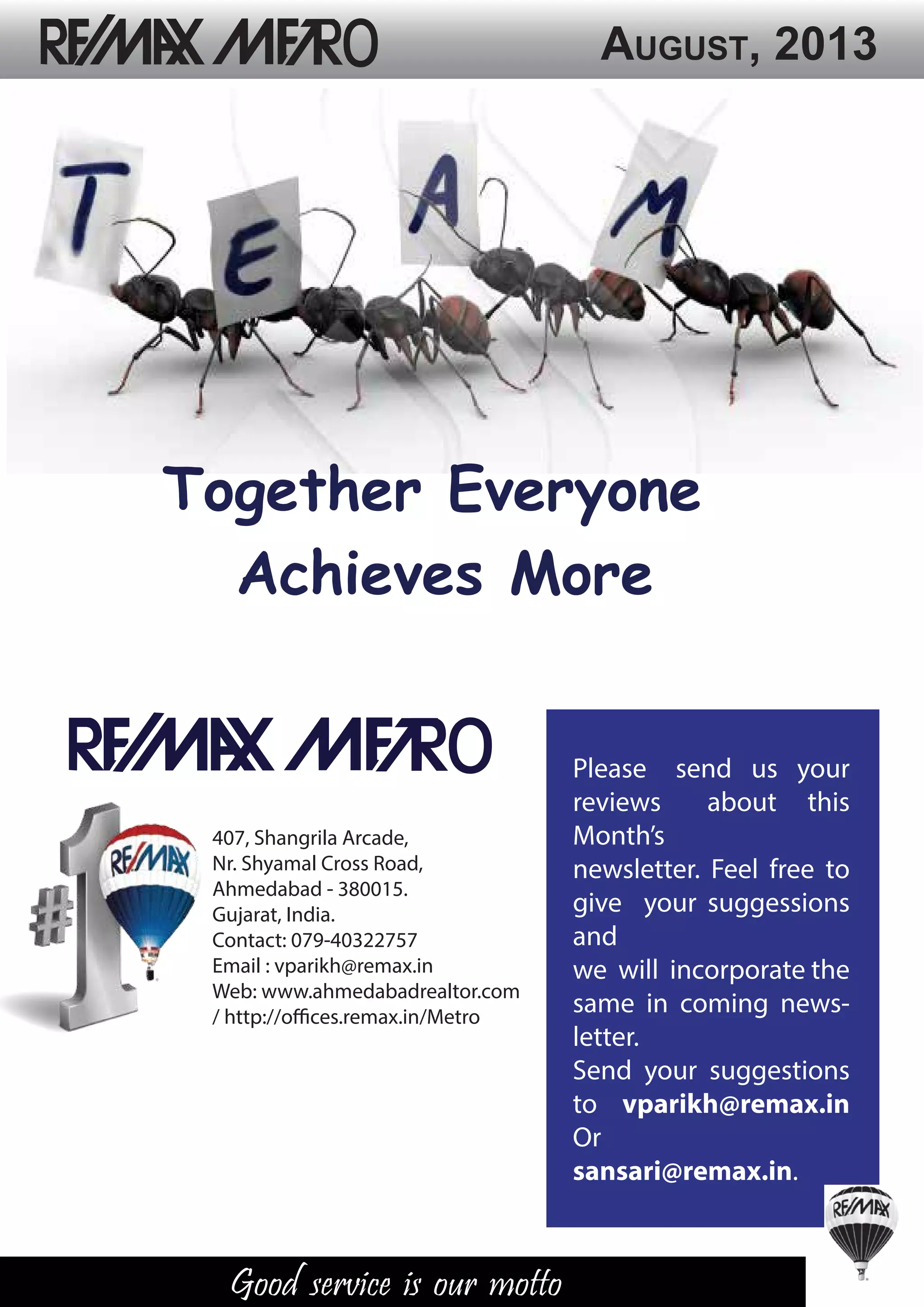RE/MAX Metro August Newsletter | PDF