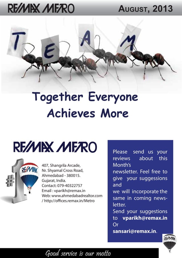 RE/MAX Metro August Newsletter | PDF