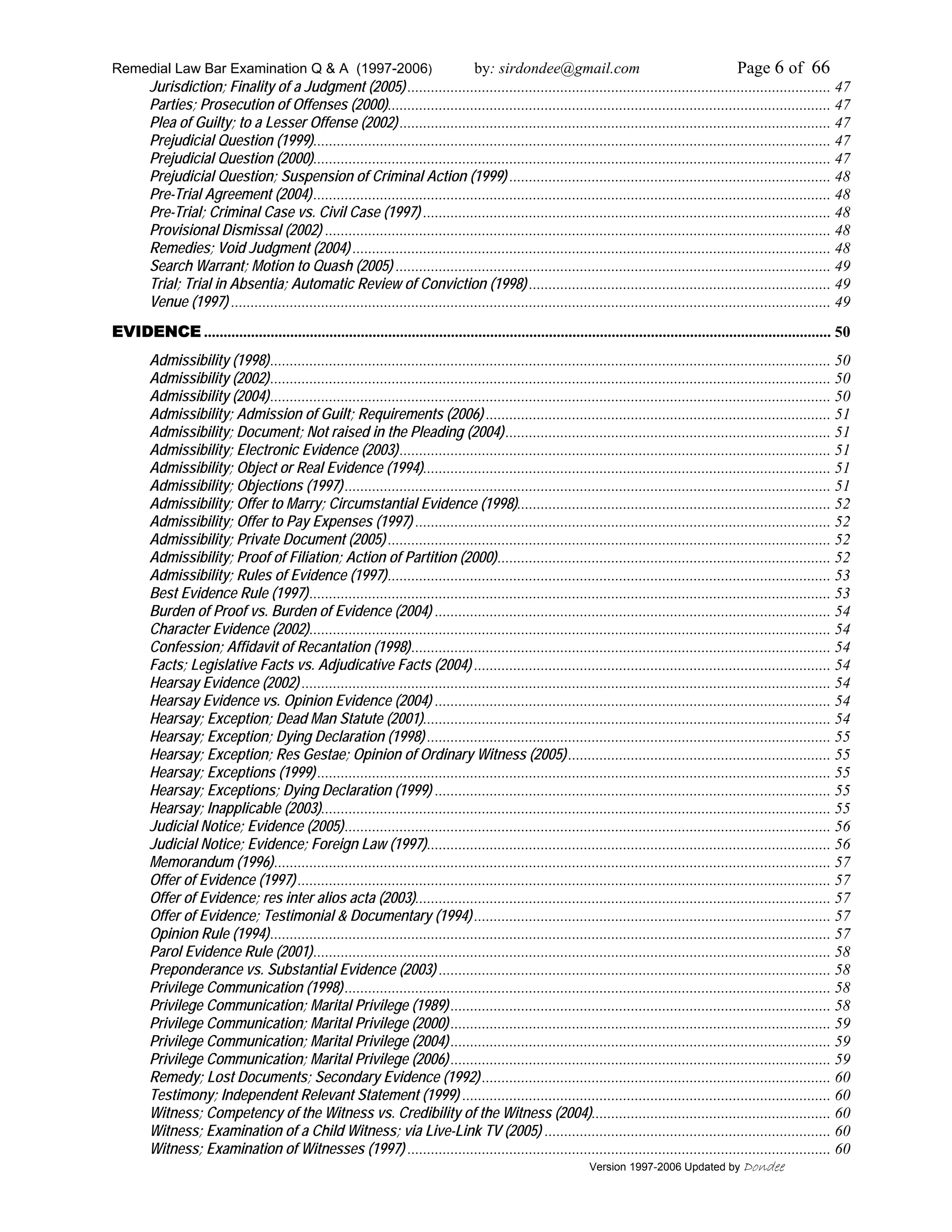 Remedial law (1997 2006) | PDF