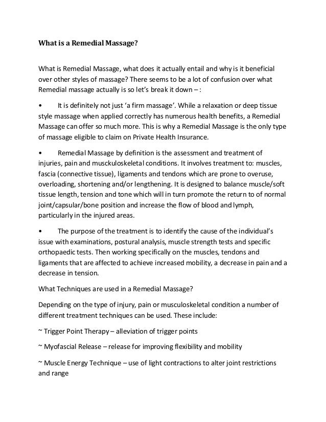 Remedial massageWhy is it So Good?!