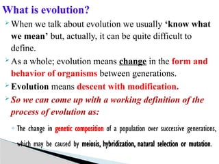 Comprehensive Overview of Evolution and Theories of Life Origin | PPTX