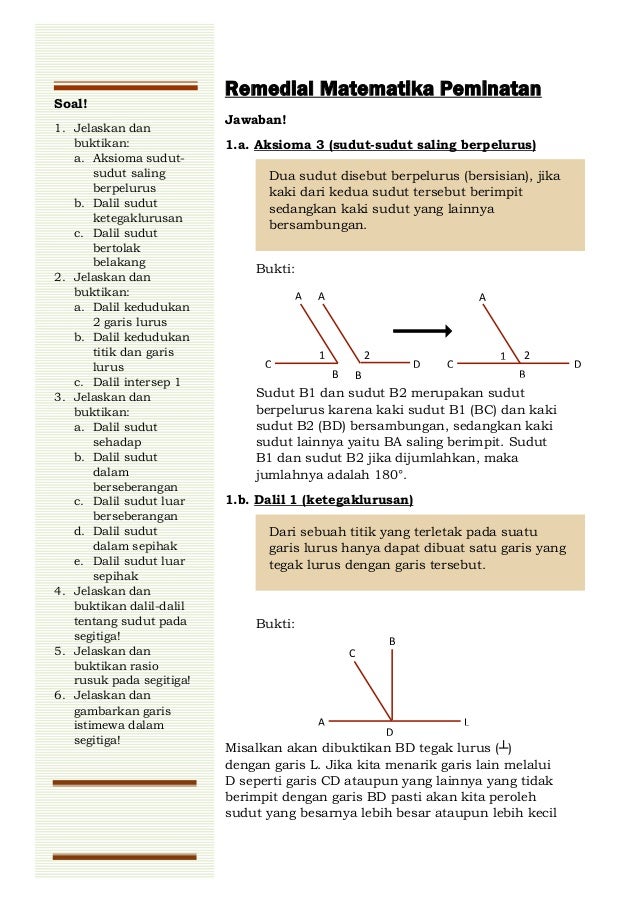 Remedial Ulangan Harian Geometri Matematika Peminatan