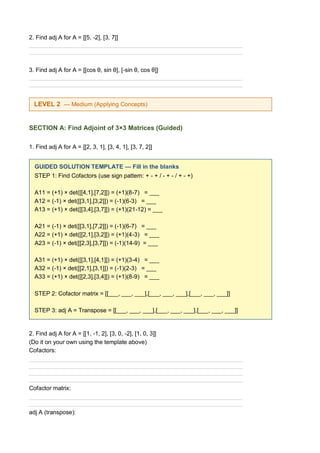 Comprehensive Workbook on Applications of Matrices and Determinants for ...