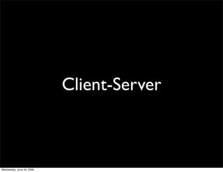 Client-Server



Wednesday, June 24, 2009
 