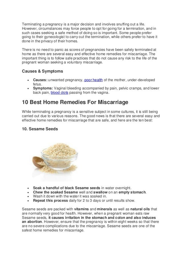 Remedies For Abortion Before 1 Month