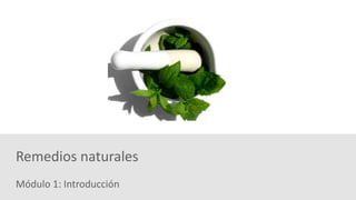 Módulo 1: Introducción
Remedios naturales
 