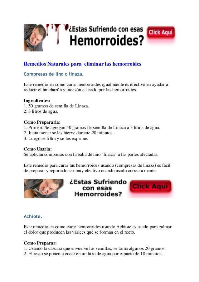 Remedios naturales para eliminar las hemorroides Remedios naturales para eliminar las hemorroides