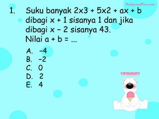 Soal Dan Pembahasan Polinomial Matematika Sma Kelas Xi