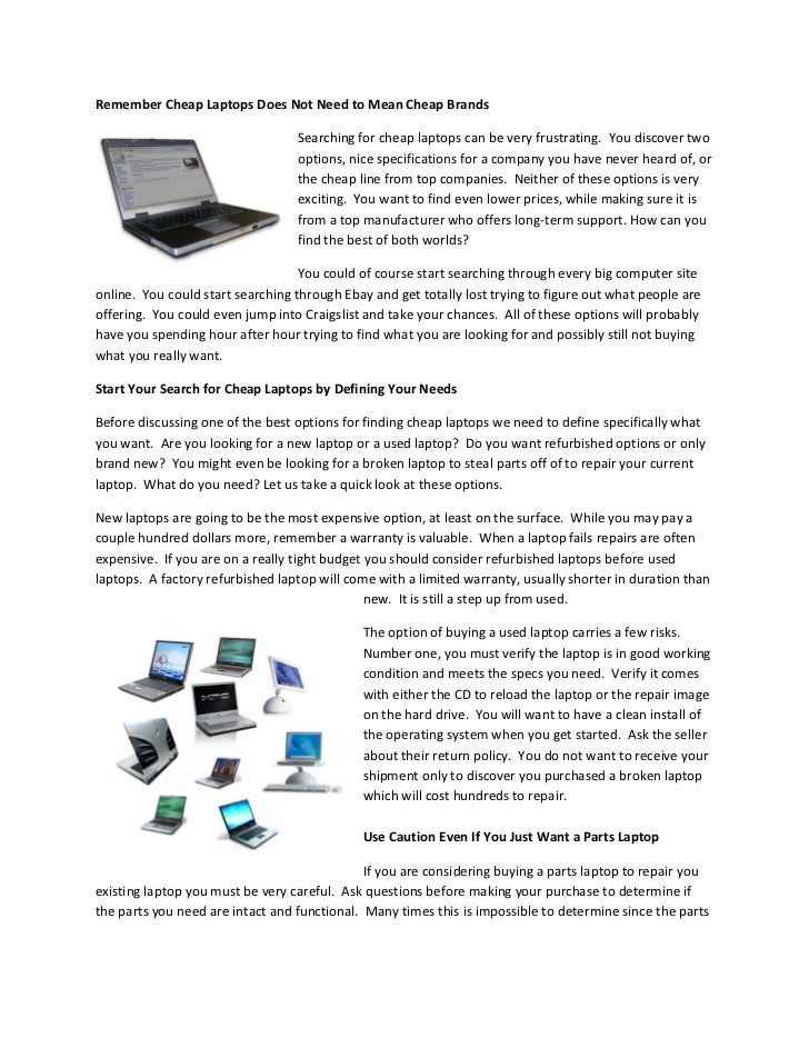 Remember Cheap Laptops Does Not Need To Mean Cheap Brands