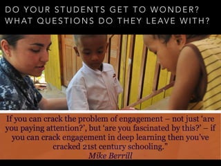 D O Y O U R S T U D E N T S G E T T O W O N D E R ?
W H AT Q U E S T I O N S D O T H E Y L E AV E W I T H ?
 