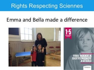 Emma and Bella made a difference
 