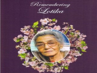 Remembering prof. lotika sarkar 1923 2013