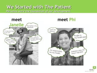 We Started with The Patient Personas were the foundation of our development.  meet  Janelle meet  Phi 