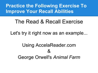 Accelareader Remember More of What You’ve Read with These Proven Techniques | PDF