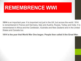 REMEMBRENCE WWI

 