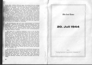 Remer, Otto Ernst Generalmajor.a.D - Heft zum 20. Juli.1944 (1951)