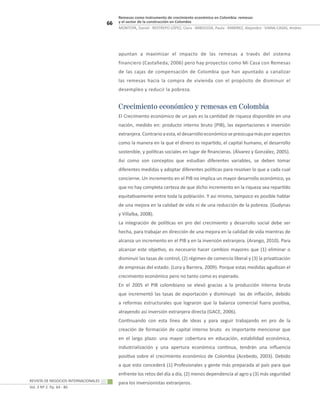 66
Remesas como instrumento de crecimiento económico en Colombia: remesas
y el sector de la construcción en Colombia
Revis...