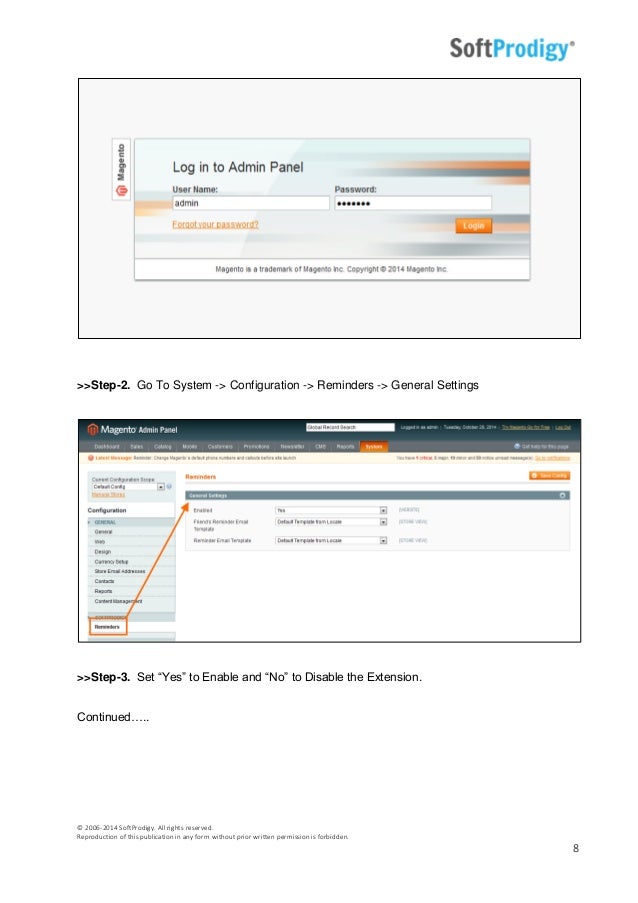 Reminder and Cross Sales Magento Extension - Documentation