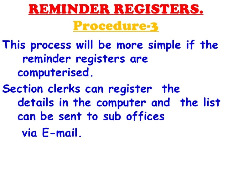 Reminder free Revenue Offices